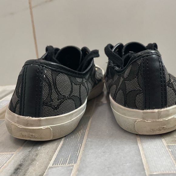 Coach Black and White Sneakers with Signature Pattern - Picture 5 of 12